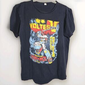 Vintage 80s 90s Voltes V 5 Tee Blue T-Shirt Short Sleeve Sz‎ S/M Anime